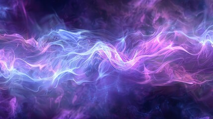 Fototapeta premium Purple wavy nebula with pink and blue shades creating cosmic energy wave