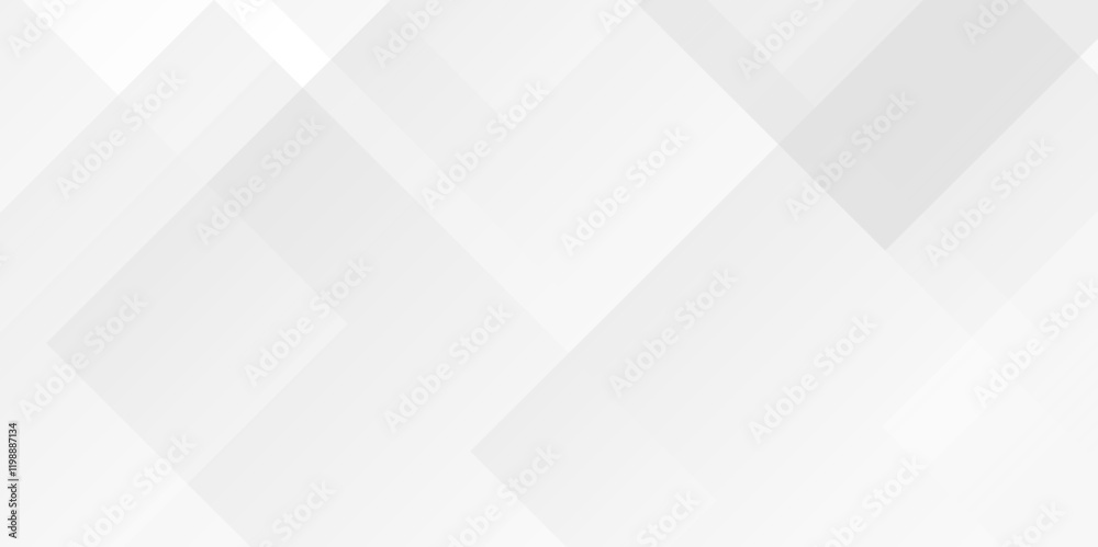Fototapete White and gray overlap triangle geometric technology pattern. minimal rectangle randomly arranged white lines transparent web square background layers. overlapping presentation design. 