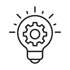 Engineering Idea Icon - Lightbulb with Gear Symbolizing Engineering and AI Solutions