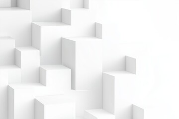White geometric structures create a modern minimalist aesthetic in interior design