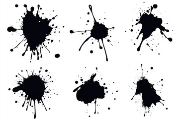 Ink splatters on a clean white surface
