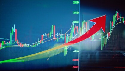 Stock Market Growth Chart – Financial Success, Rising Graph, Business Data Analytics, Economic Trends, and Investment Performance Visualization