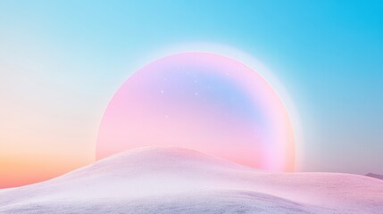 Whimsical Celestial Design Pastel Cosmic Curves and Zodiac Over Ethereal Landscape - Astrology Content and Spiritual Marketing for Digital Wellness Strategies