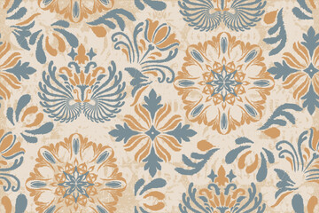 Motifs African boho paisley Floral Ikat pattern embroidery border. Ethnic ikat floral Ethnic Indian Pattern Ikat pattern Ethnic Pattern.Border indian floral Aztec embroidery border seamless patterns.