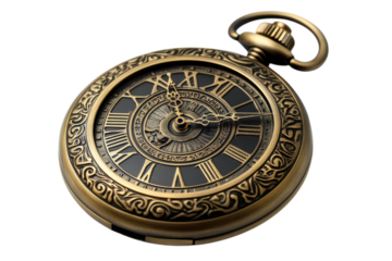 Vintage pocket watch with intricate design and classic features displayed on a white background for collectors