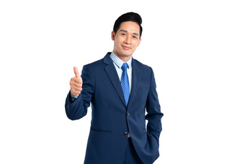 Portrait of Asian male businessman posing on png background