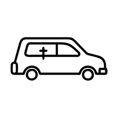 Obraz premium Hearse Icon on Transparent Background, Funeral Concept