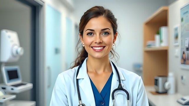 Dottoressa nel suo sudio medico  