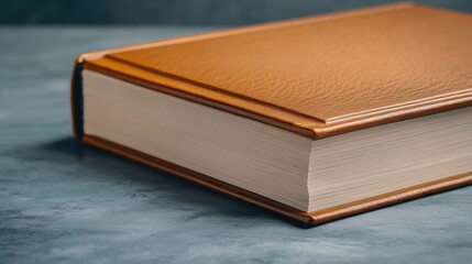 Fototapeta premium leather-bound book opening, with embossed lettering 