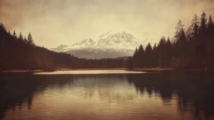 Obraz premium Fantastic mountain lake in National Park High Tatra. Dramatic scenery. Strbske pleso, Slovakia, Europe. Beauty world. Retro style filter. Instagram toning effect.