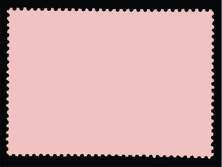 Blank pink stamp isolated on black background. Vector illustration	
