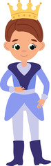 Cartoon Illustration of a Young King Character