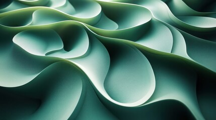 Fototapeta premium Abstract Teal Swirls: A Symphony of Curves and Light