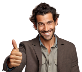 PNG Smiling man pointing finger smile.