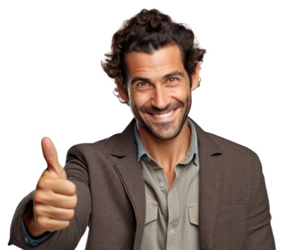 PNG Smiling man pointing finger smile.