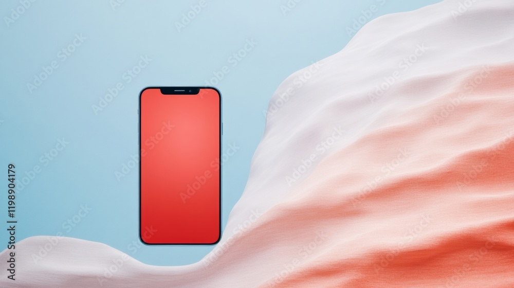 Poster vibrant smartphone display with abstract colorful composition highlighting modern digital trends