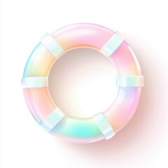 Obraz premium Glowing Lifebuoy Icon with Monoline Style and Soft Aura Effect
