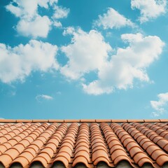 Mediterranean Tile Roof Under a Summer Sky