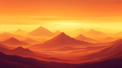 Fototapeta premium sunset over the mountains