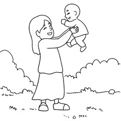 Happy Family Coloring Page