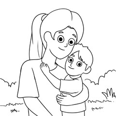 Happy Family Coloring Page