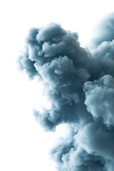 A commercial airliner soaring through a thick cloud of smoke, conveying the concept of travel and transportation