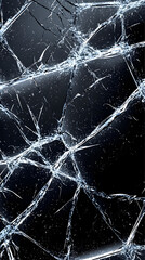 Close-up of shattered glass texture