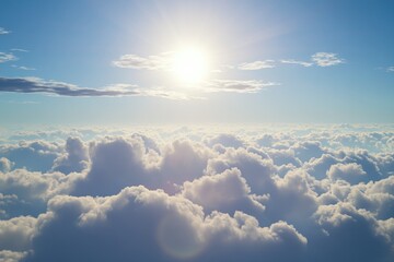 A bright sunny day with clouds in the sky