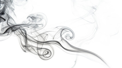 Elegant Swirling Gray Smoke on Transparent Background