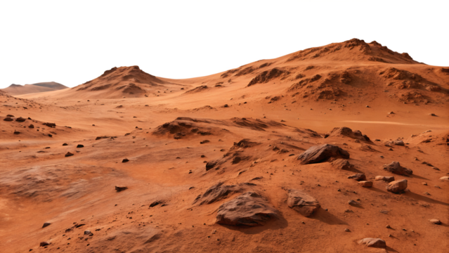 Barren Mars Surface PNG: Alien Desert Landscape Stock Image