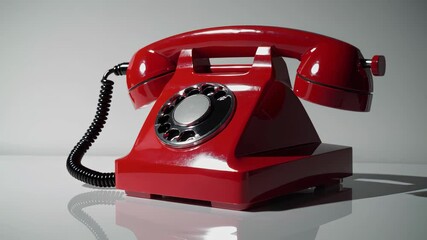 old red telephone