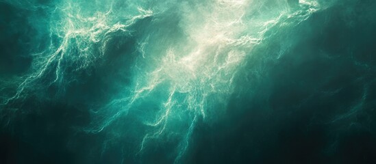 Abstract turquoise and teal background design with soft swirling patterns and light effects ideal for text overlay and creative projects Copy Space