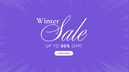 winter sale banner template minimal. vector illustrator