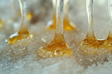 A cluster of delicate ice crystals in a close-up shot