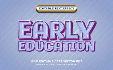 Editable 3D Text Effect Early Education