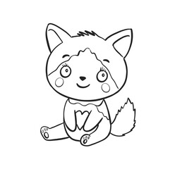 Adorable Little Kitten Line Art Drawing for Coloring and Creative Kids Activities