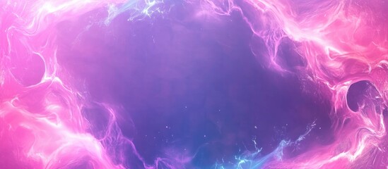 Obraz premium Abstract cosmic background with vibrant pink and purple hues and glowing energy swirls, featuring ample copy space for text placement.