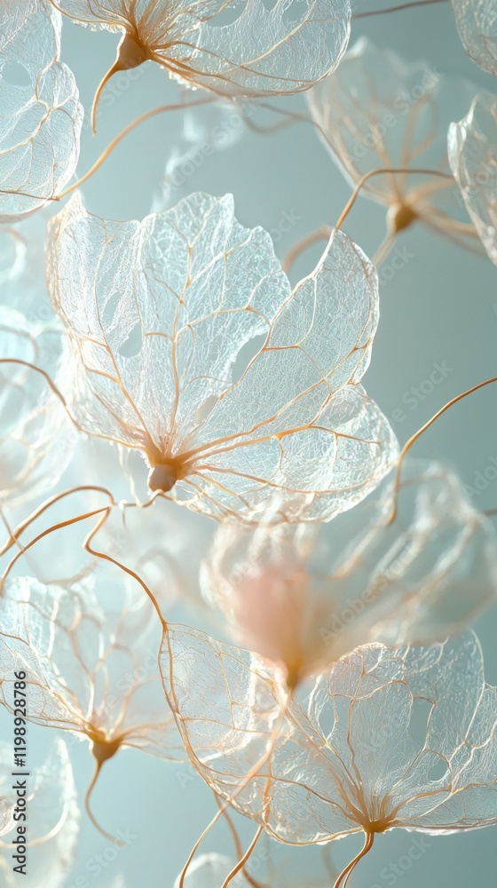 Poster Suspended in gentle drift, fragile dandelion seeds showcase their intricate forms against a soft backdrop, embodying the essence of ephemeral beauty found in nature’s quiet moments