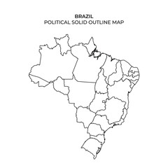 Outline map of Brazil showing political regions and borders