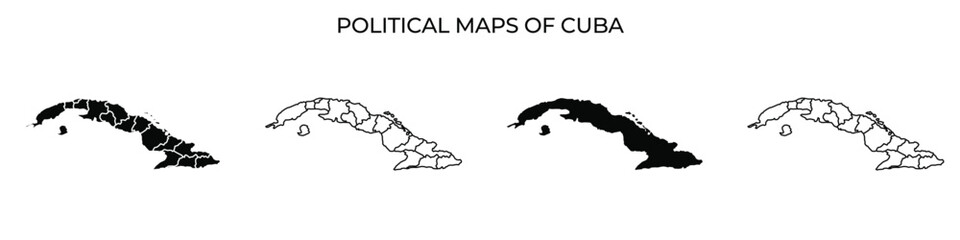 Changes in political map representations of Cuba over time