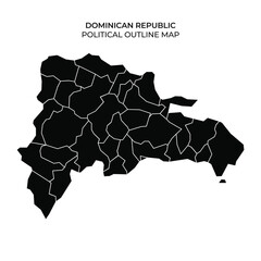 Map of Dominican Republic showing regions and borders