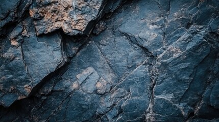 textured dark rock surface with visible layers and cracks suitable for backgrounds or structural designs Copy Space