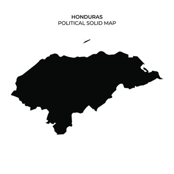 Solid map of Honduras showcasing political boundaries and regions