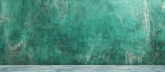 Textured green wall background with copy space for product display or text insertion