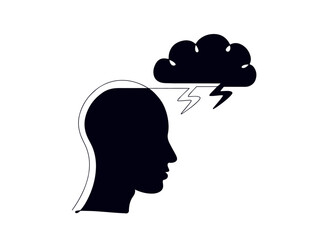 silhouette of a woman with speech bubble