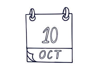 desktop calendar isolated on white