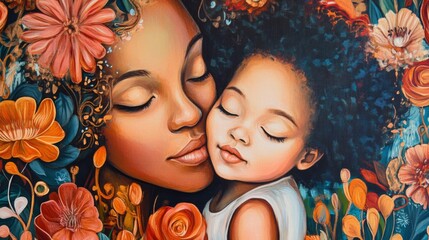 A Mother's Tender Embrace: A Serene Portrait of Love and Affection