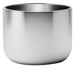 PNG Plant pot in Chrome material silver shiny cup.
