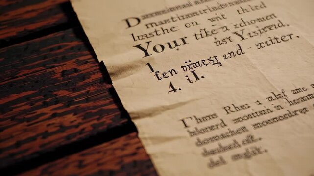 Aged vintage paper with printed text