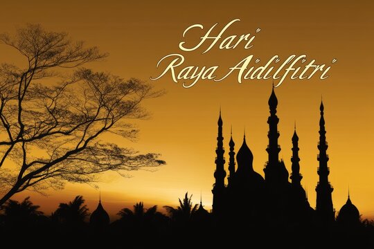 Hari raya aidilfitri celebration: festive holiday, Ramadan conclusion, joyous traditions, cultural observance, community gathering, vibrant festivities.
